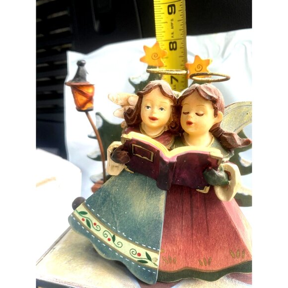 St. Nicholas Square Swaying Christmas Angels We've Heard on High Wood Music Box - Picture 7 of 9